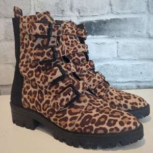 Design Lab “Electra” Leopard Buckle Boots – Women’s Size 9